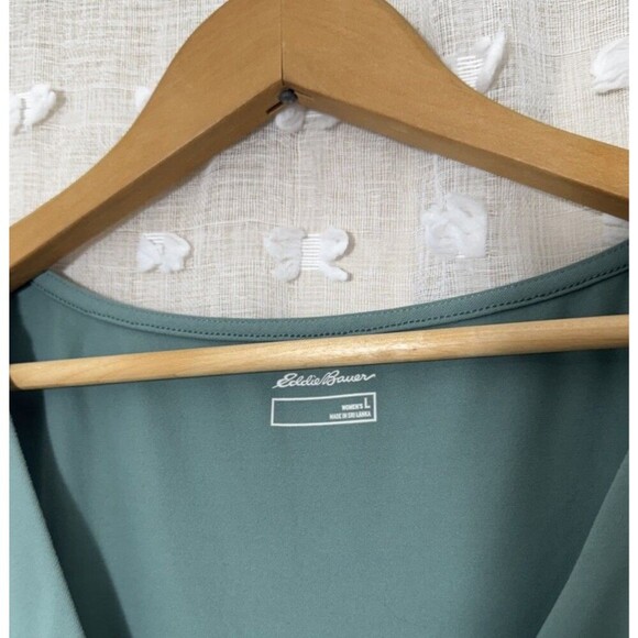 Eddie Bauer Women's Aster Crossover Dress Active Size Large Green Pockets - Picture 6 of 9